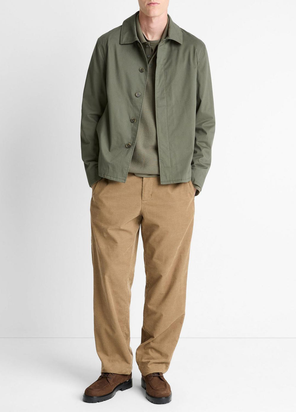 Italian Peached Stretch-Cotton Jacket in Jackets - SYCAMORE