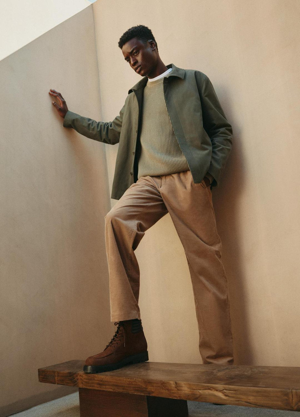 Italian Peached Stretch-Cotton Jacket in Jackets - SYCAMORE