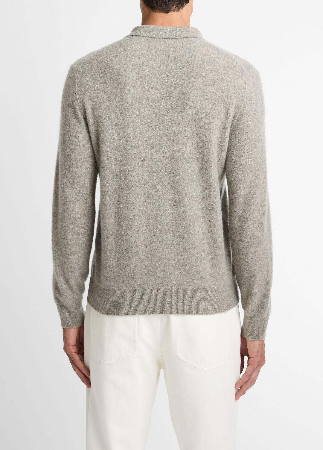 Plush Cashmere Johnny-Collar Polo in Cashmere - HEATHER MOUSE