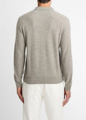 Plush Cashmere Johnny-Collar Polo in Cashmere - HEATHER MOUSE