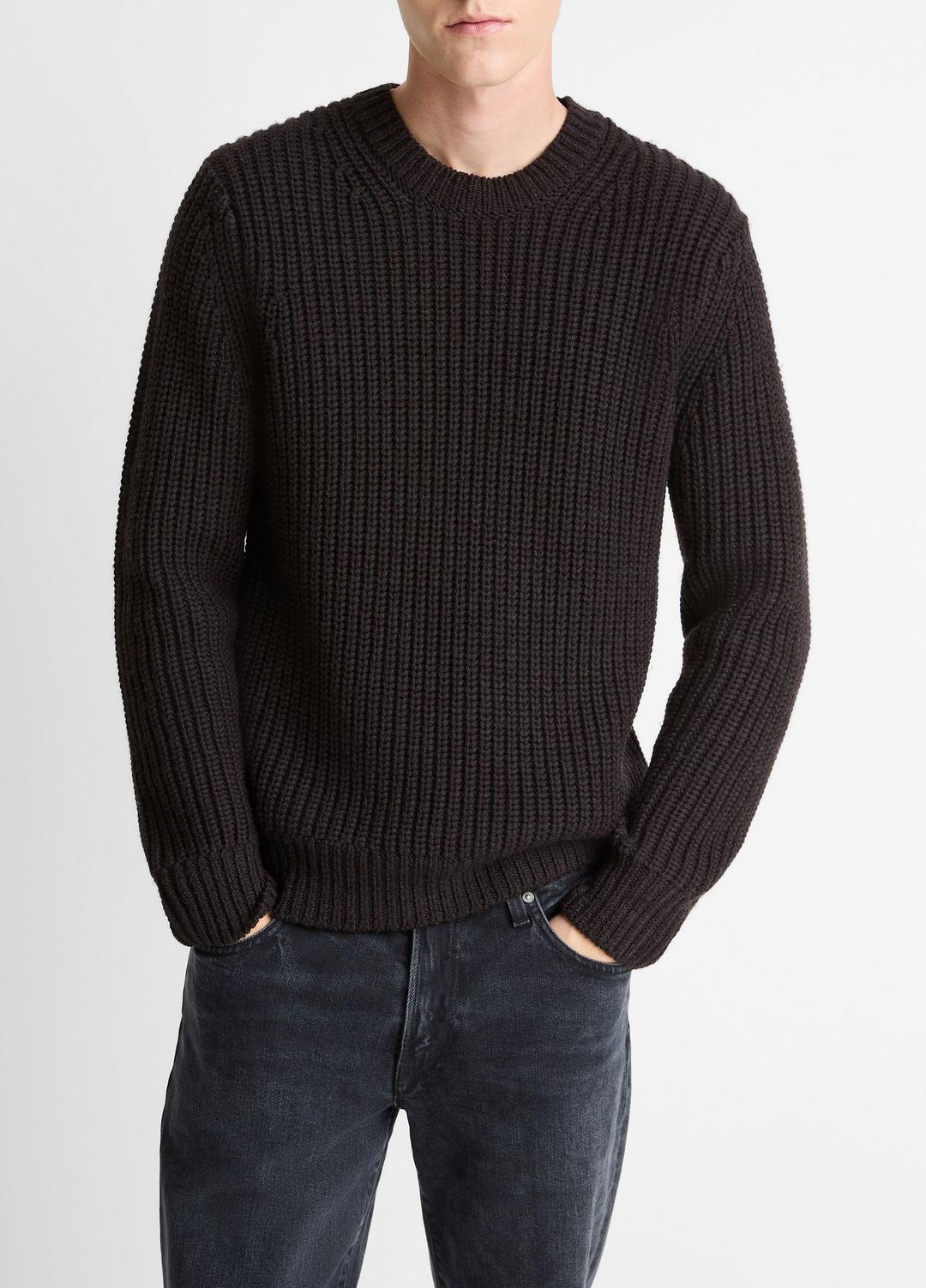 Utility Shaker Merino Wool Sweater in Crew Neck - HEATHER MISSION