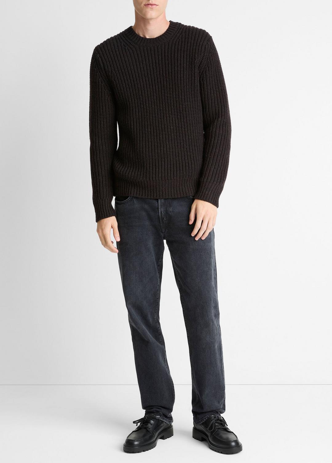 Utility Shaker Merino Wool Sweater in Crew Neck - HEATHER MISSION