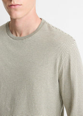 Striped Double-Knit Pima Cotton Long-Sleeve T-Shirt in Long Sleeve - MEADOWLARK/SYCAMORE