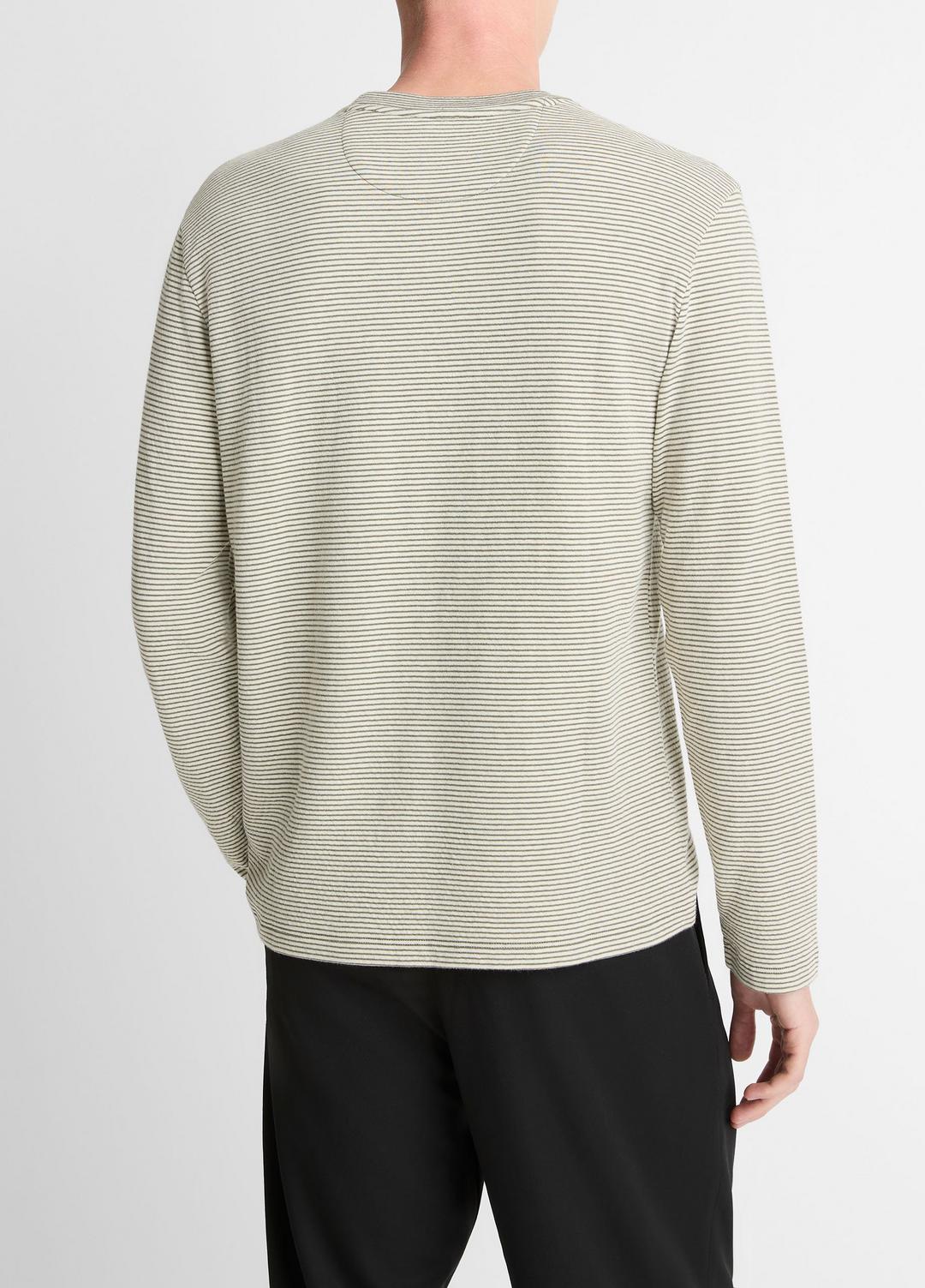 Striped Double-Knit Pima Cotton Long-Sleeve T-Shirt in Long Sleeve - MEADOWLARK/SYCAMORE