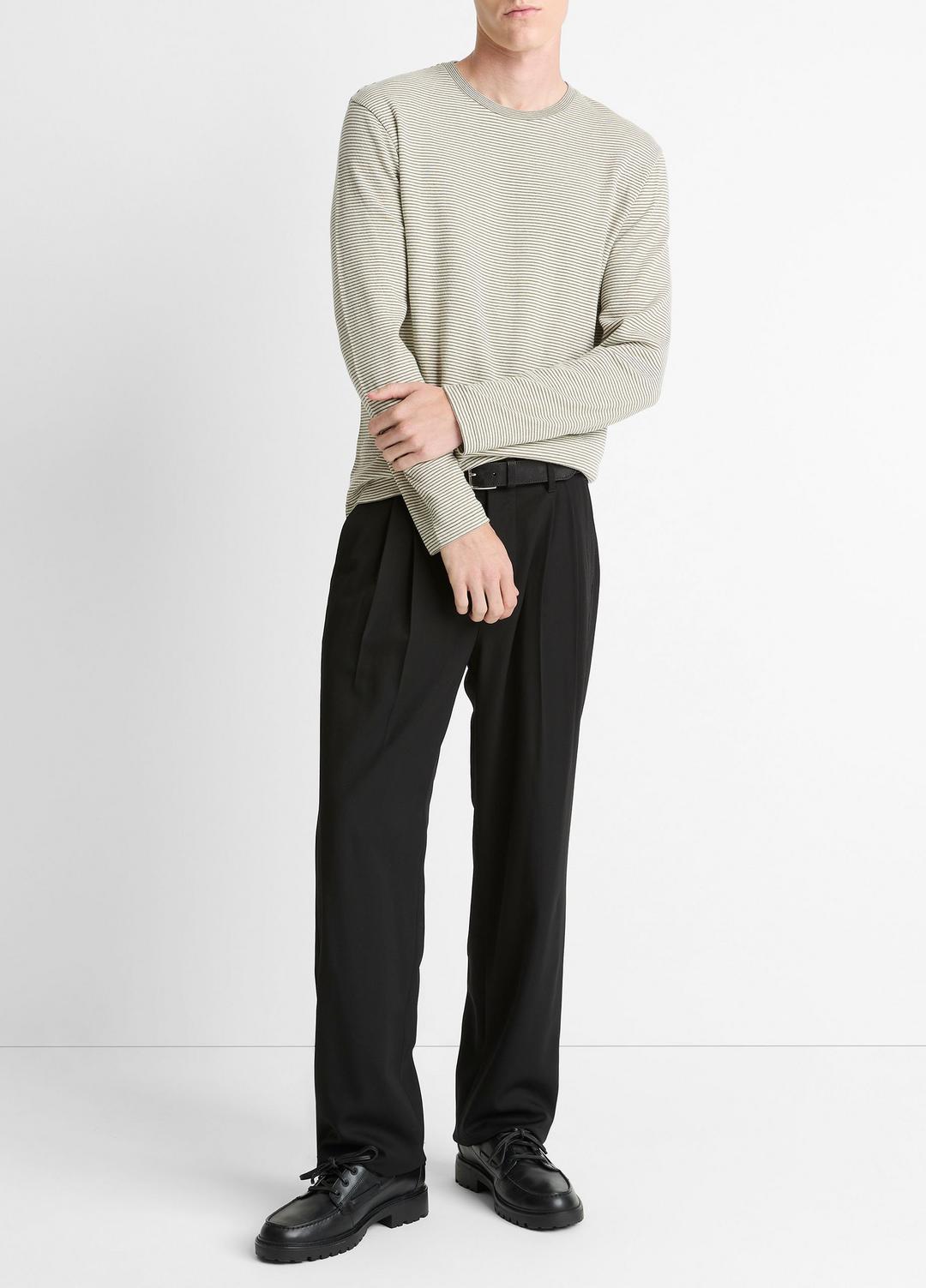Striped Double-Knit Pima Cotton Long-Sleeve T-Shirt in Long Sleeve - MEADOWLARK/SYCAMORE