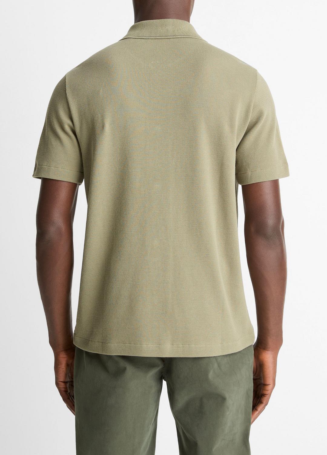 Jacquard-Knit Cotton Short-Sleeve Button-Front Shirt in Short Sleeve - SAGE/SYCAMORE