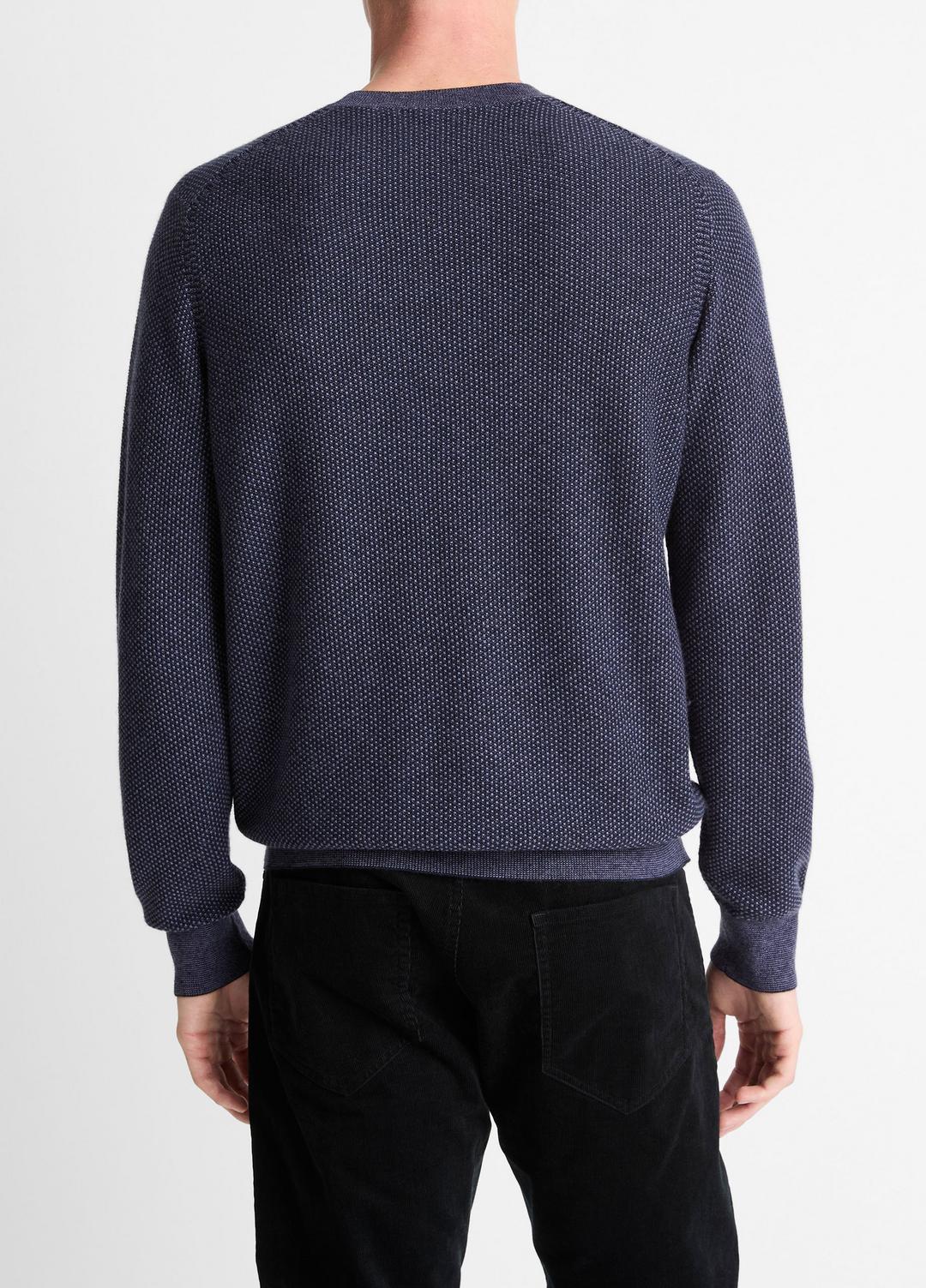 Geo-Jacquard Wool-Blend Crew Neck Sweater in Crew Neck - HYACINTH/COASTAL BLUE