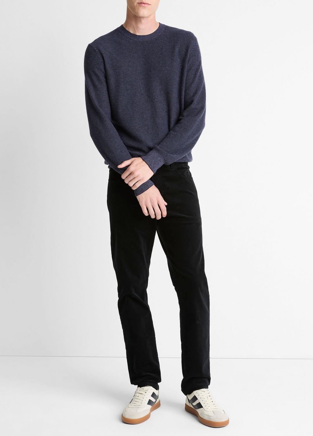 Geo-Jacquard Wool-Blend Crew Neck Sweater in Crew Neck - HYACINTH/COASTAL BLUE