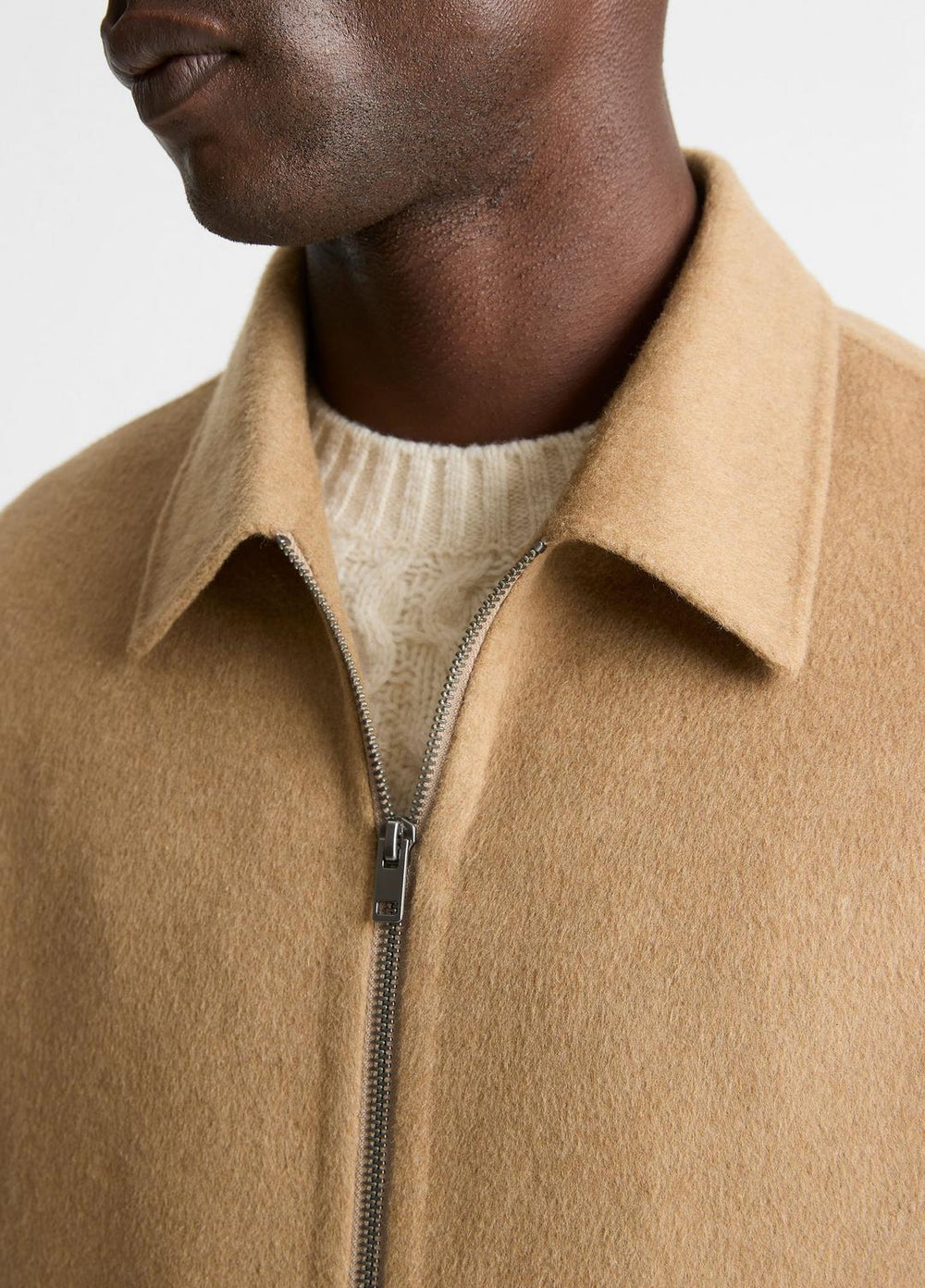 Splittable Wool-Blend Zip-Front Jacket in Jackets - CAMELLO