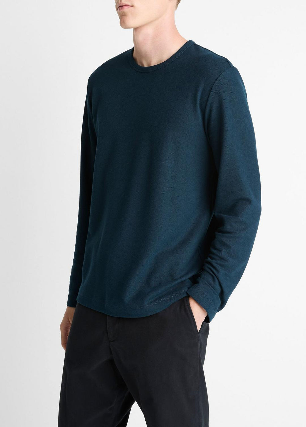 Pima Cotton Piqué Long-Sleeve T-Shirt in Long Sleeve - RAPIDS