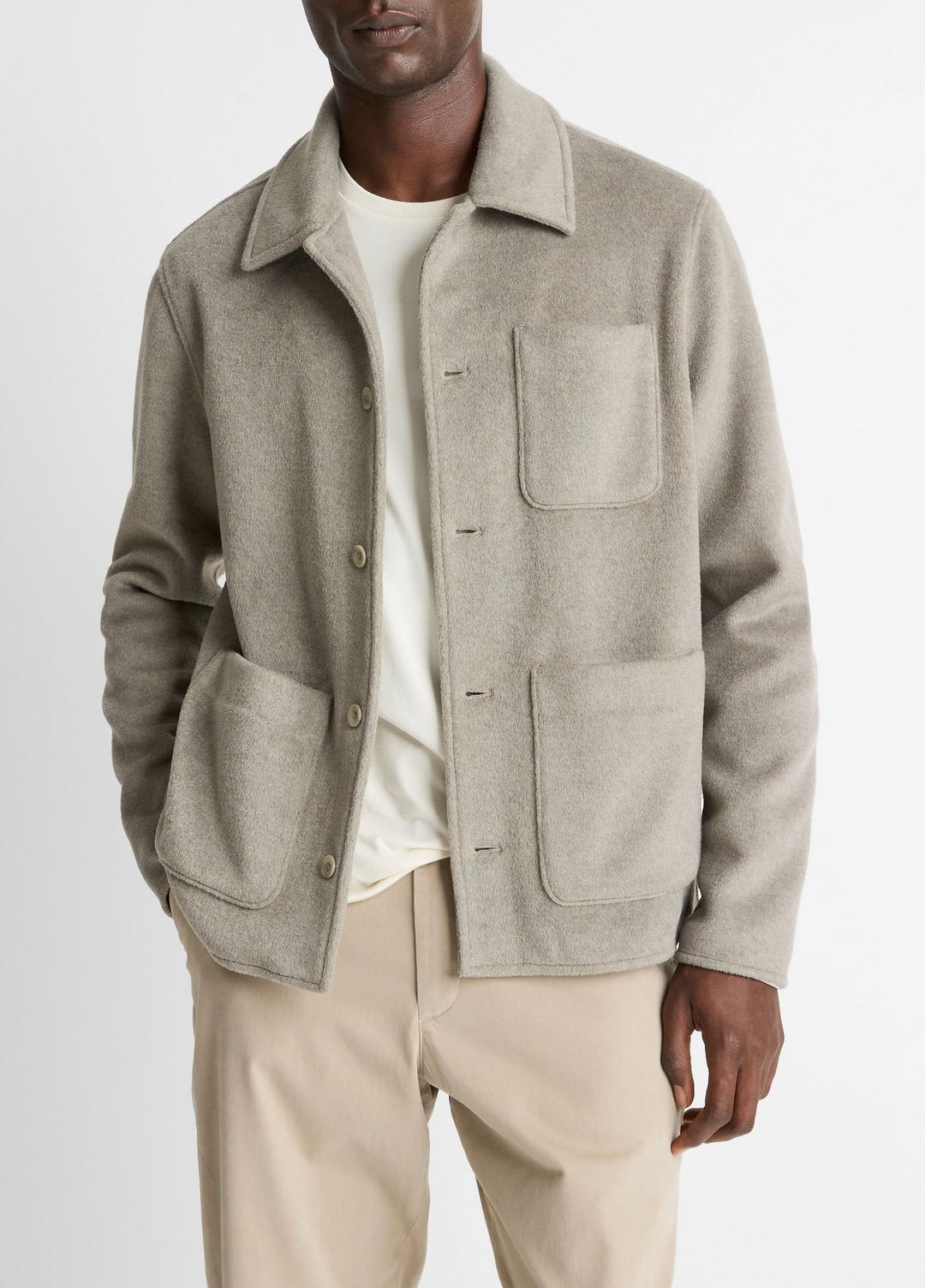 Double-Knit Chore Jacket in Jackets - DARK DUNE/LIGHT DUNE