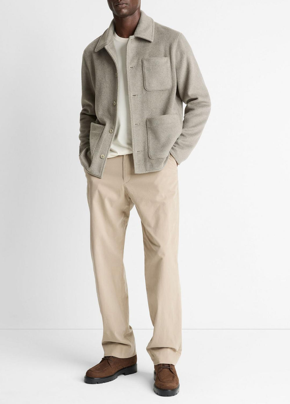 Double-Knit Chore Jacket in Jackets - DARK DUNE/LIGHT DUNE