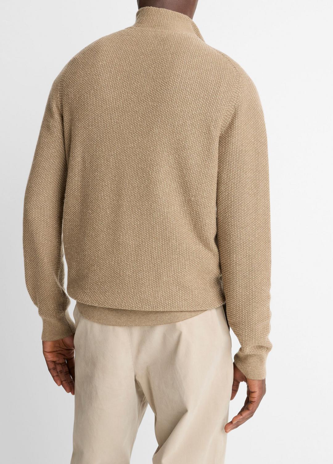 Geo-Jacquard Wool-Blend Quarter-Zip Sweater in Crew Neck - TETON/RIVER SAND
