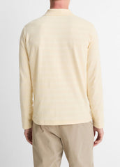 Jacquard-Stripe Cotton Long-Sleeve Polo Shirt in Long Sleeve - MEADOWLARK