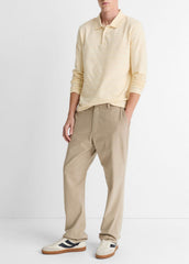 Jacquard-Stripe Cotton Long-Sleeve Polo Shirt in Long Sleeve - MEADOWLARK