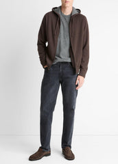 Cashmere Zip-Front Hoodie in Sweatshirts & Hoodies - MISSION/MEDIUM HEATHER GREY