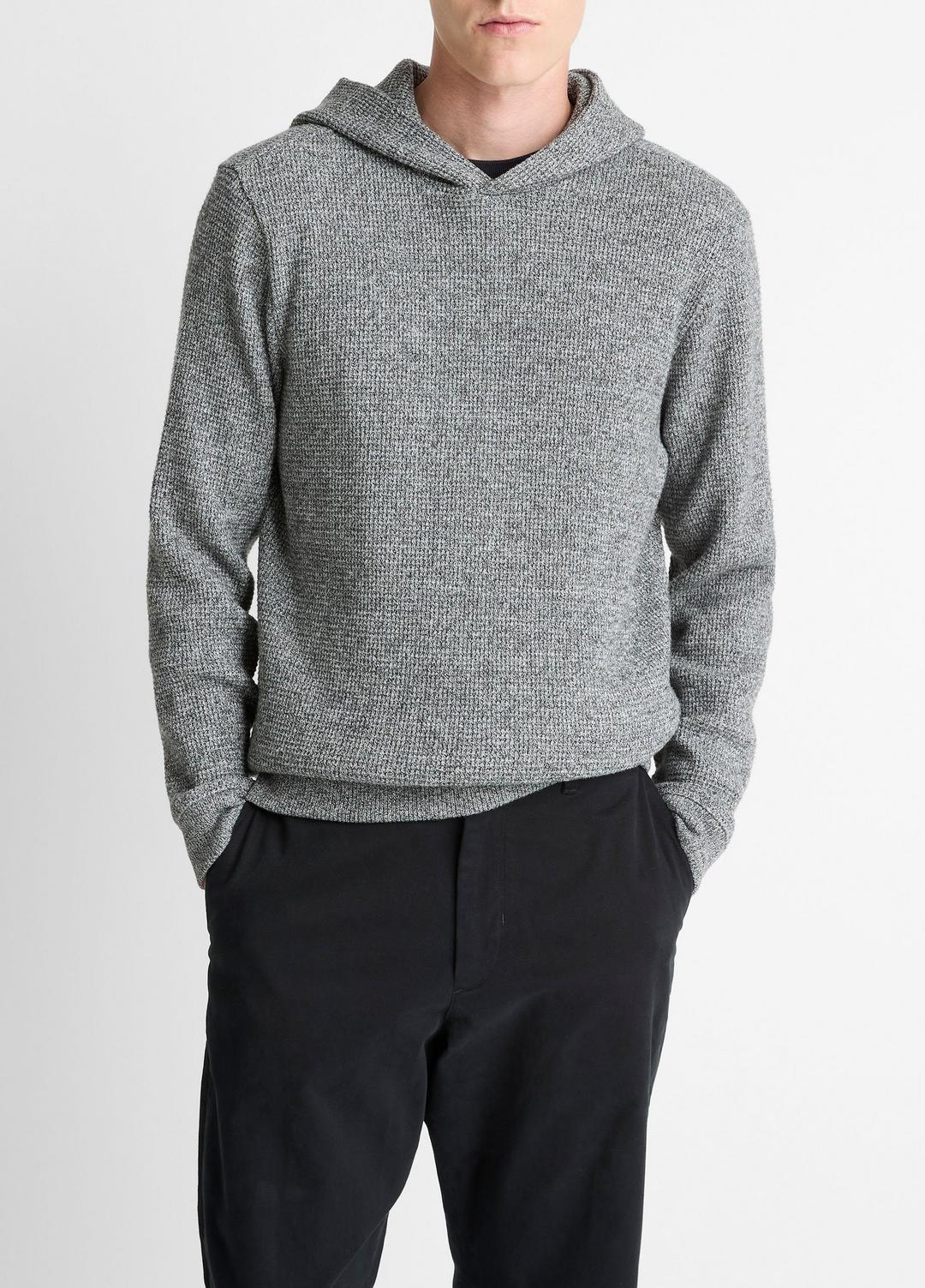 Brushed Waffle Hoodie in Sweatshirts & Hoodies - HEATHER BLACK