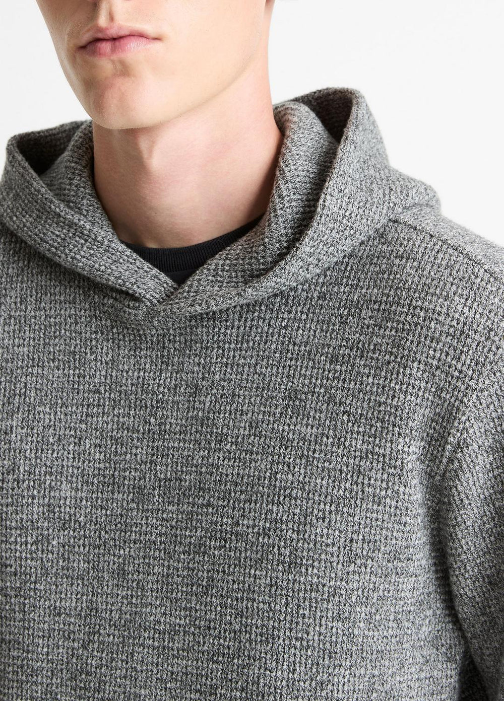 Brushed Waffle Hoodie in Sweatshirts & Hoodies - HEATHER BLACK