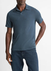 Cotton Johnny-Collar Polo Shirt in Henleys & Polos - CLEAR LAKE