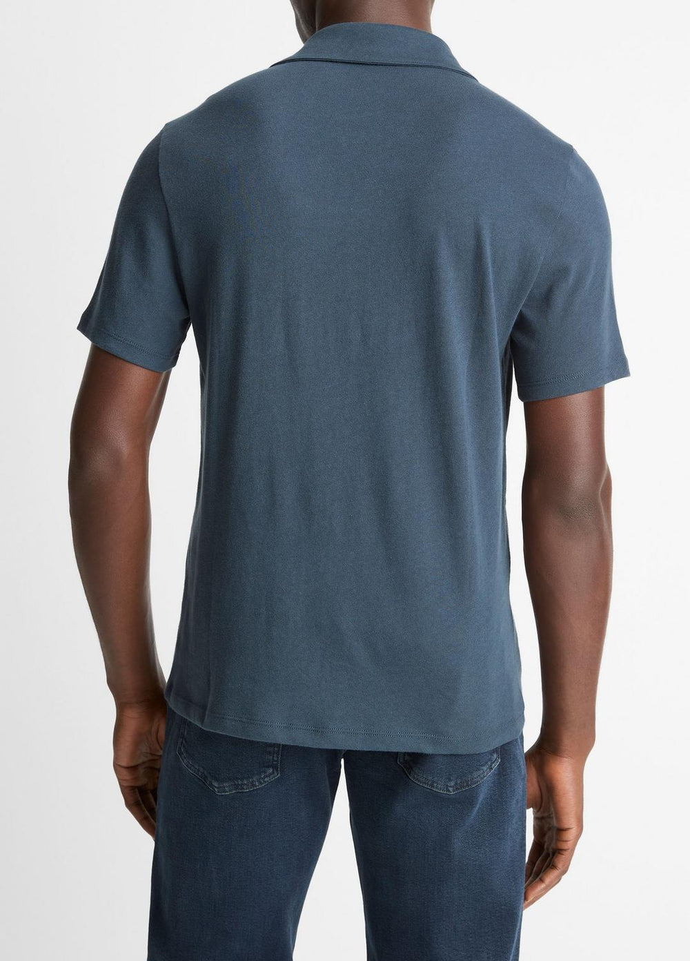 Cotton Johnny-Collar Polo Shirt in Henleys & Polos - CLEAR LAKE