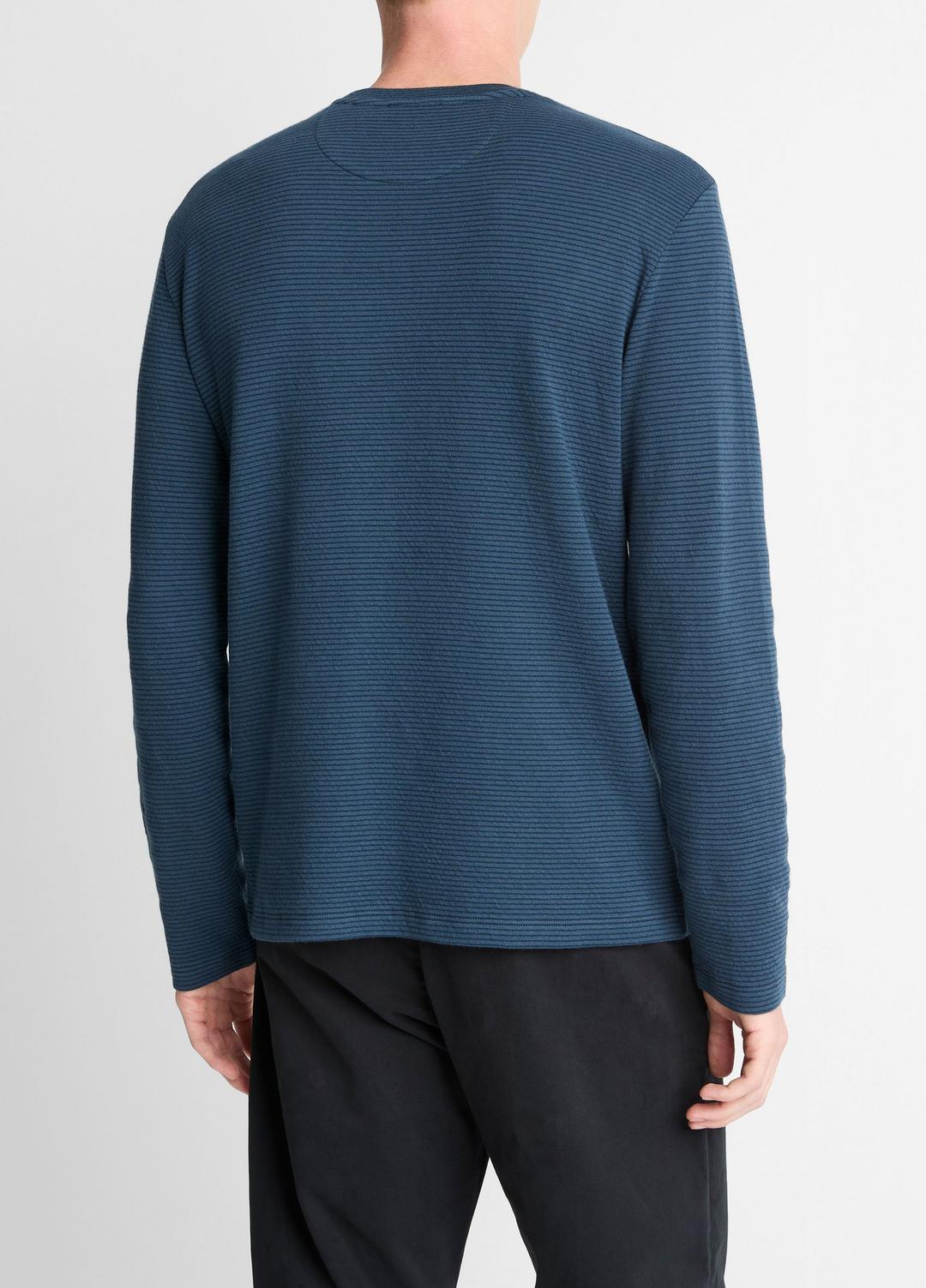 Striped Double-Knit Pima Cotton Long-Sleeve T-Shirt in Long Sleeve - CLEAR LAKE/RAPIDS