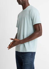 Pima Cotton Crew Neck T-Shirt in Short Sleeve - DARK CASCADE