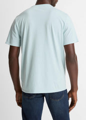 Pima Cotton Crew Neck T-Shirt in Short Sleeve - DARK CASCADE
