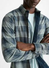 Big Sky Plaid Cotton Button-Front Shirt in Long Sleeve - RAPIDS COMBO