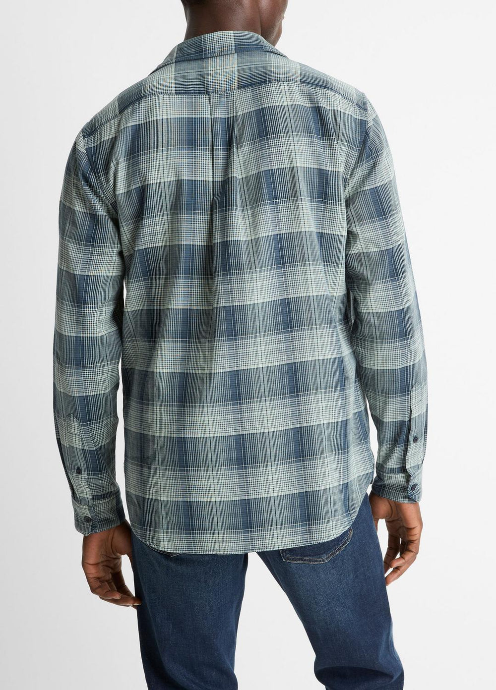 Big Sky Plaid Cotton Button-Front Shirt in Long Sleeve - RAPIDS COMBO