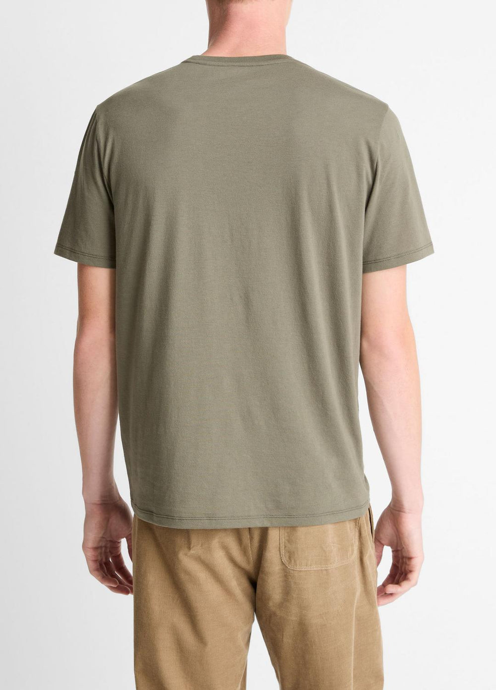 Pima Cotton Crew Neck T-Shirt in Short Sleeve - SYCAMORE