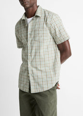 Polson Plaid Cotton Short-Sleeve Button-Front Shirt in Short Sleeve - SEAFOAM COMBO
