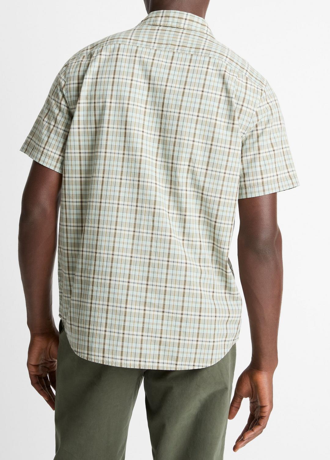 Polson Plaid Cotton Short-Sleeve Button-Front Shirt in Short Sleeve - SEAFOAM COMBO