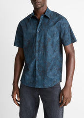 Dyed Camouflage Cotton Short-Sleeve Button-Front Shirt in Short Sleeve - RAPIDS COMBO