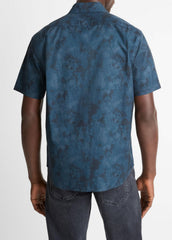 Dyed Camouflage Cotton Short-Sleeve Button-Front Shirt in Short Sleeve - RAPIDS COMBO