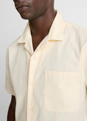 Union Stripe Cotton Short-Sleeve Loop-Collar Shirt in Short Sleeve - MEADOWLARK