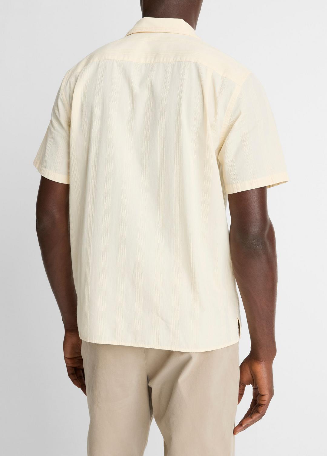 Union Stripe Cotton Short-Sleeve Loop-Collar Shirt in Short Sleeve - MEADOWLARK