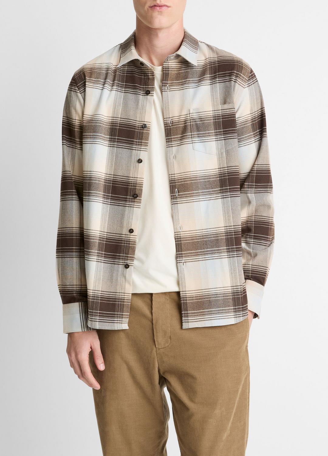 Missoula Plaid Button-Front Shirt in Long Sleeve - WHITECAP COMBO