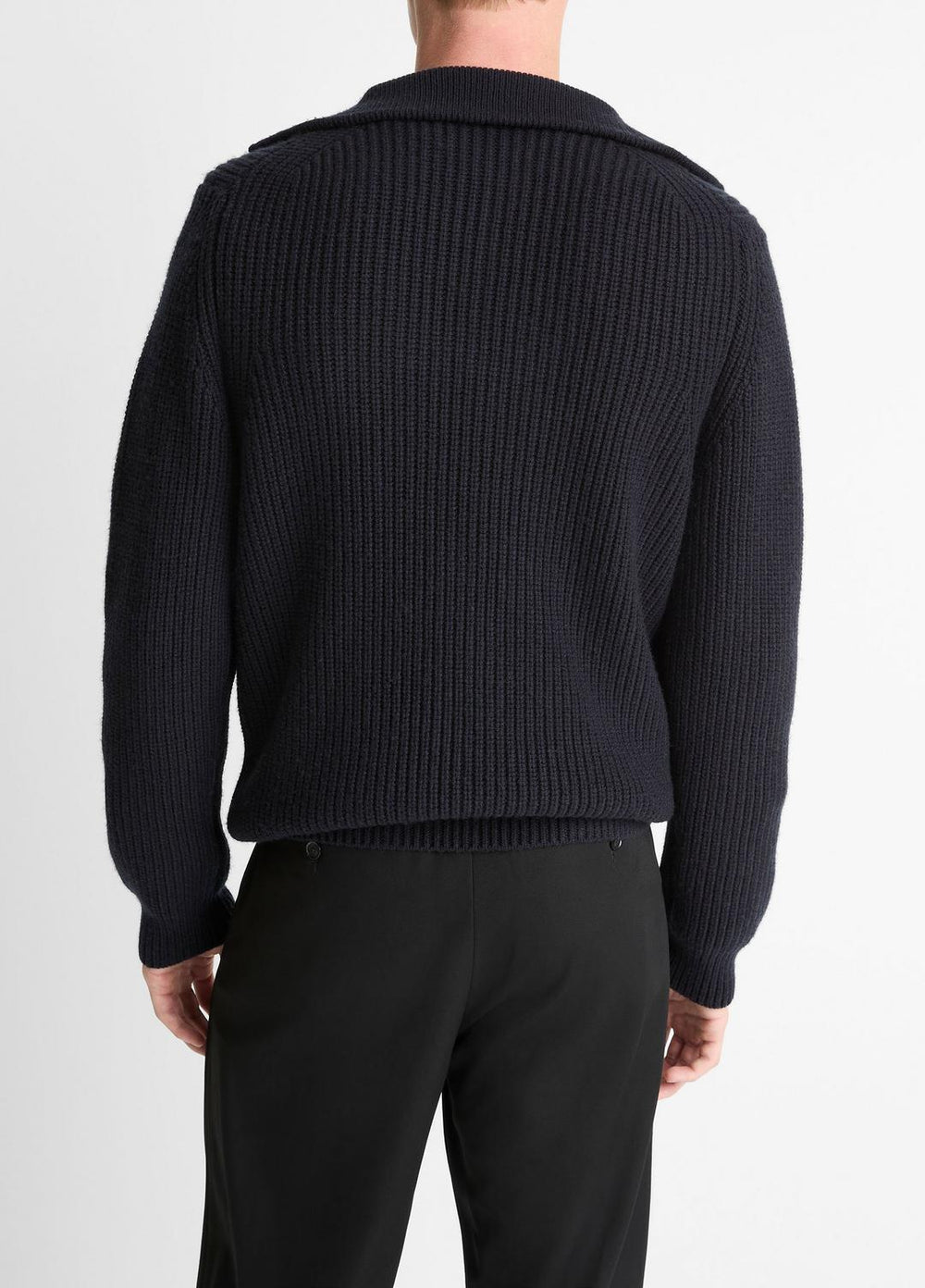 Heirloom Shaker Wool-Cashmere Quarter-Zip Sweater in Quarter Zip - COASTAL BLUE