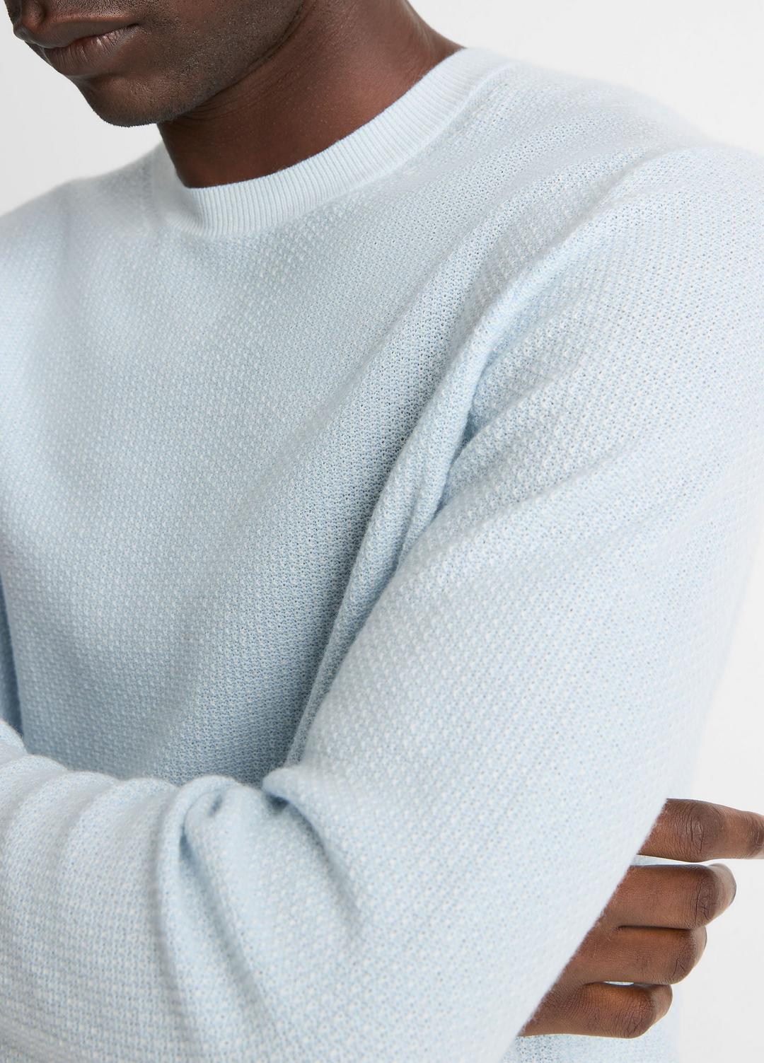 Geo-Jacquard Wool-Blend Crew Neck Sweater in Crew Neck - WHITECAP/CLASSIC CREAM