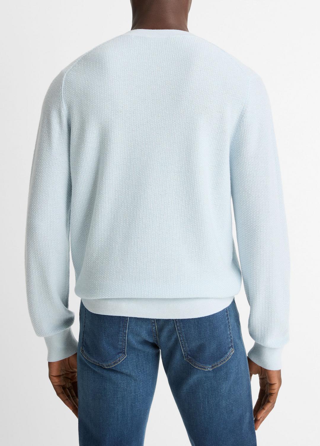 Geo-Jacquard Wool-Blend Crew Neck Sweater in Crew Neck - WHITECAP/CLASSIC CREAM