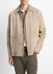 Suede Shirt Jacket in Shirt Jackets - PUTTY