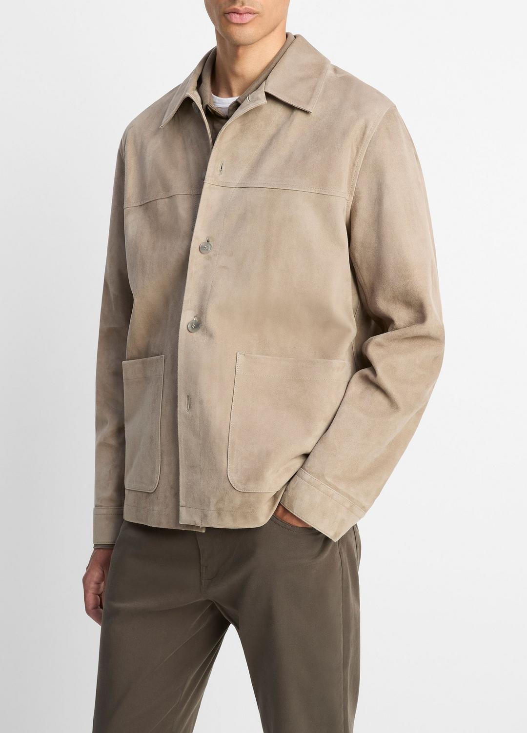 Suede Shirt Jacket in Shirt Jackets - PUTTY