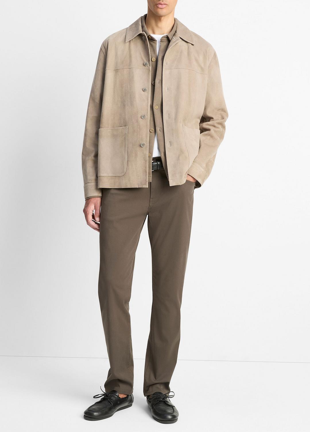 Suede Shirt Jacket in Shirt Jackets - PUTTY