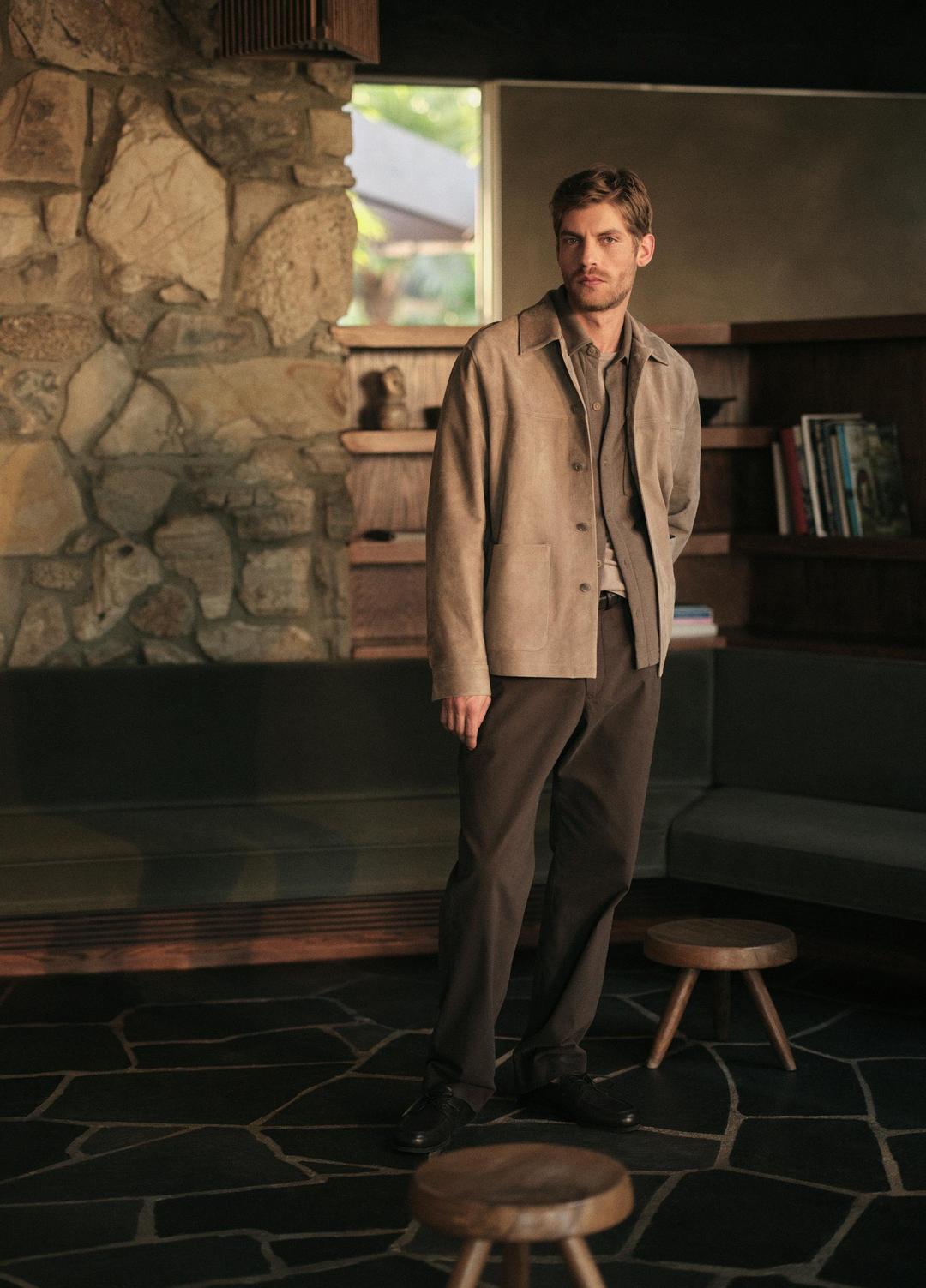 Suede Shirt Jacket in Shirt Jackets - PUTTY