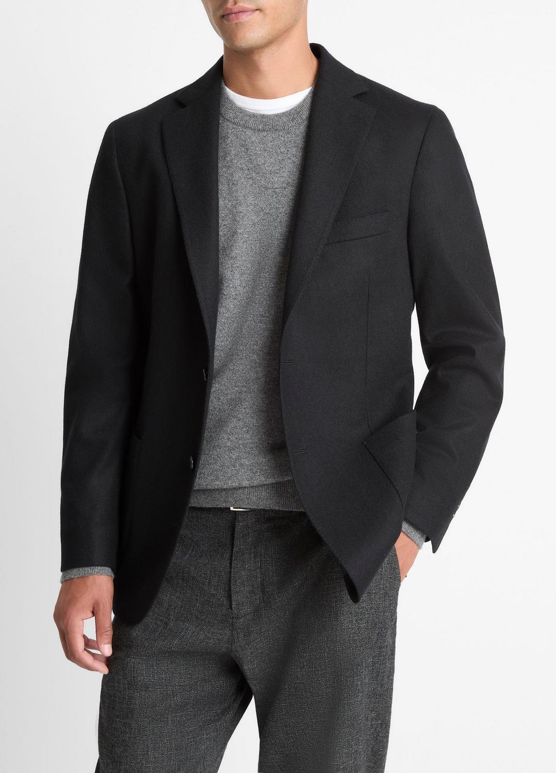 Cashmere Relaxed Sport Coat in Blazers - BLACK