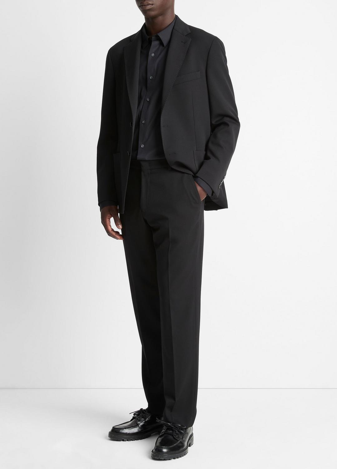 Stretch-Wool Classic Pant in Trousers - BLACK