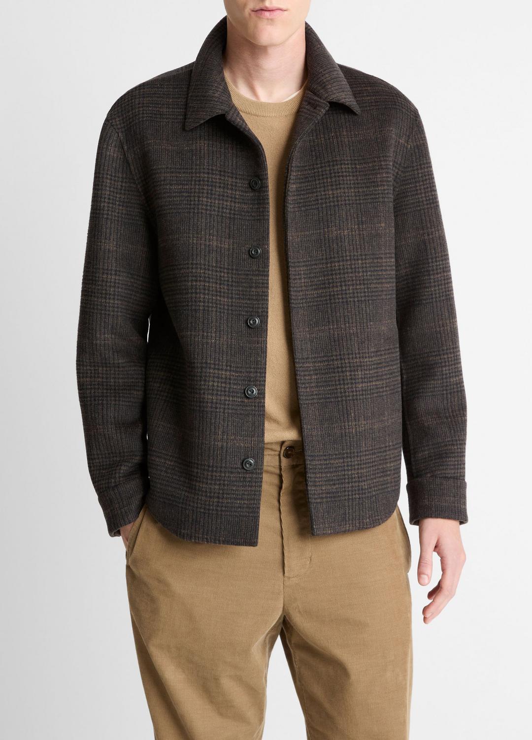 Plaid Splittable Wool-Blend Shirt Jacket in Shirt Jackets - DARK MISSION