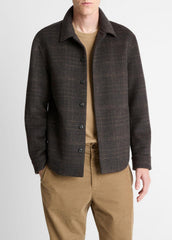 Plaid Splittable Wool-Blend Shirt Jacket in Shirt Jackets - DARK MISSION