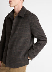 Plaid Splittable Wool-Blend Shirt Jacket in Shirt Jackets - DARK MISSION
