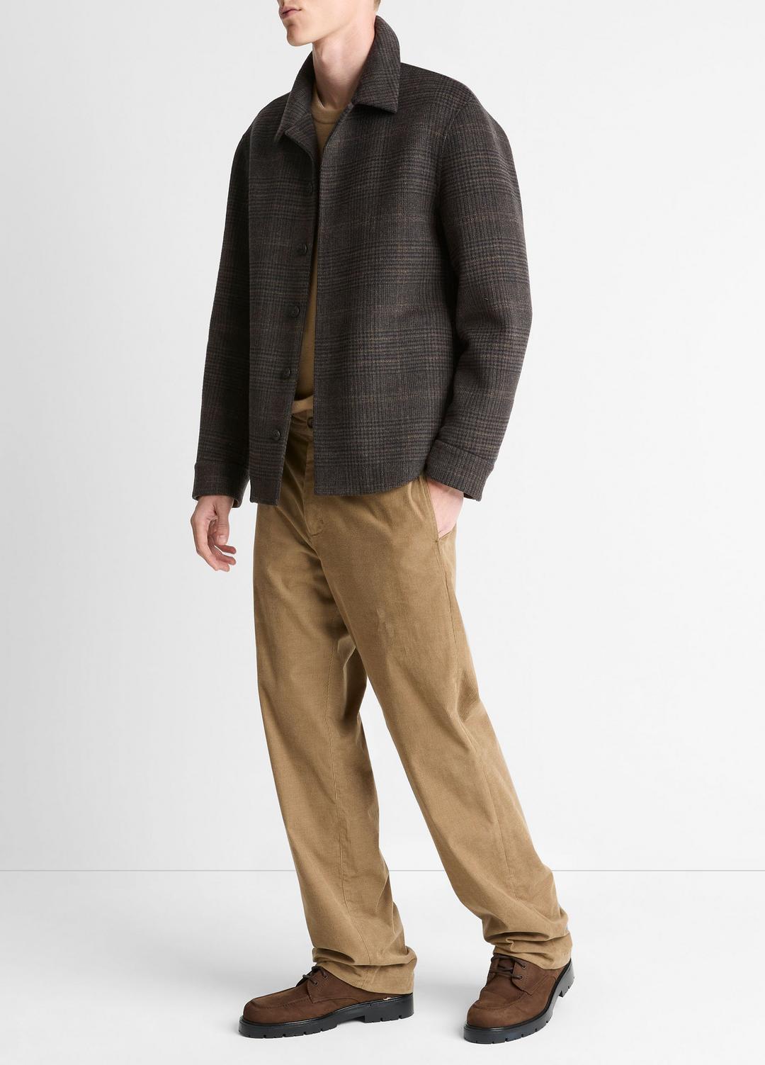 Plaid Splittable Wool-Blend Shirt Jacket in Shirt Jackets - DARK MISSION